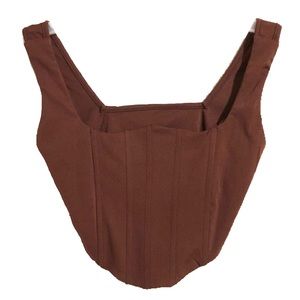Brown silk corset top